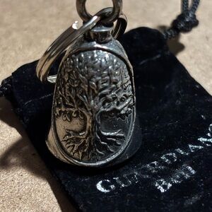 Silvertone guardian bell keychain